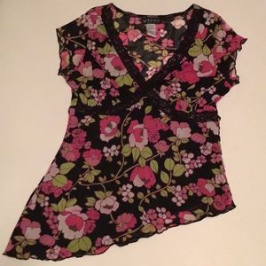 Asymmetrical Ladies Floral Print Top